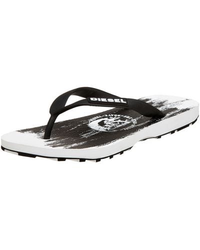 DIESEL Water Games Sandal,black/white,9.5 M Us