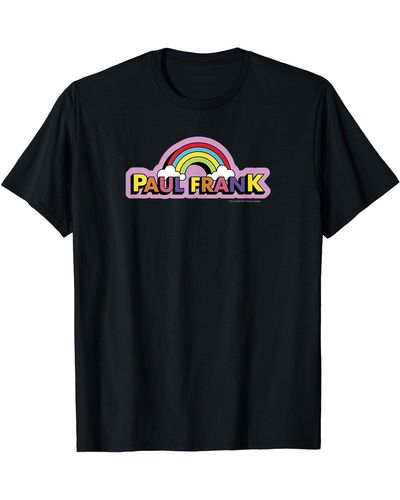 Paul Frank Multi Colored Rainbow Vintage Text Logo T-shirt - Black