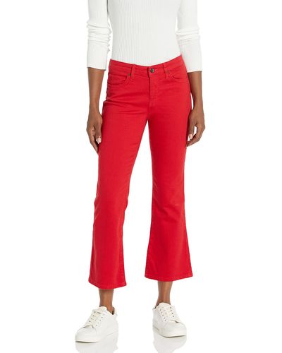 Emporio Armani A|x Armani Exchange Womens Garment Dyed Kick Flare Cropped Denim Pants Jeans - Red