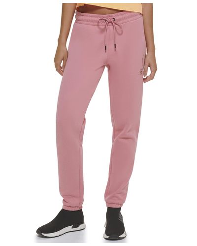DKNY Drop Out Shadow Logo Jogger Terry - Pink