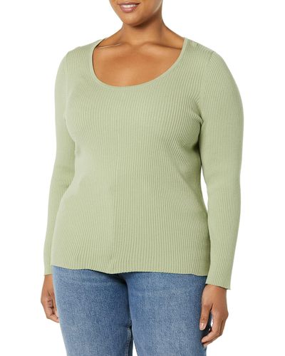 Amazon Essentials Daily Ritual Plus Size Fine Gauge Stretch Scoop Neck Long Sleeve Sweater Pullover - Grün