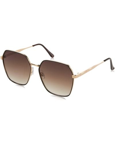 Jessica Simpson J6094 Vintage Metal Uv Protective Hexagonal Sunglasses. Glam Gifts For - Black