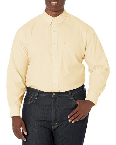 Izod Performance Comfort Long Sleeve Solid Button Down Shirt - Natural