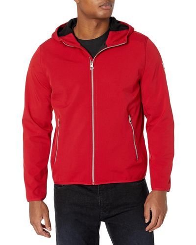 Guess Softshell Long Sleeve Hood Jacket - Red