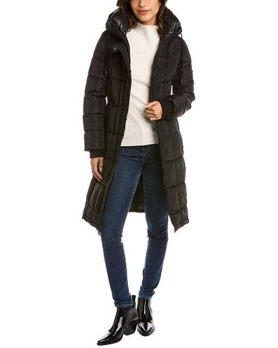 Kenneth Cole Box Quilted Heavyweight Outerwear Puffer - Black