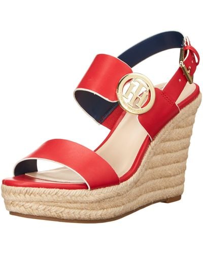 Tommy Hilfiger Kahdy Heeled Sandal - Red