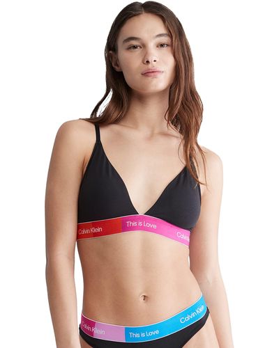 Calvin Klein Pride This Is Love Colorblock Lightly Lined Triangle Bralette - Red