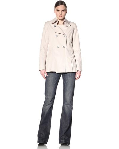 Via Spiga Bella Double-breasted Cropped Trench - White