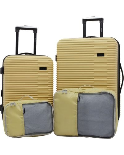 Kensie Hillsboro 4 Piece Luggage & Travel Bags Set - Metallic