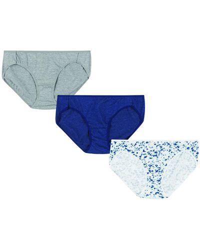 Hanes Renew Eco-friendly Cotton Bikini Underwear 3-pack - Blue