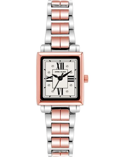 Anne Klein Premium Crystal Accented Bracelet Watch - White