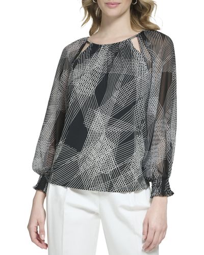 Calvin Klein Plus Size Matte Jersey Knit Long Sleeve - Gray