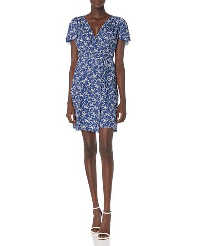 French Connection Jersey Wrap Dress - Blue