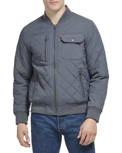 Levi's Diamond Quilted Bomber Jacket - Blue