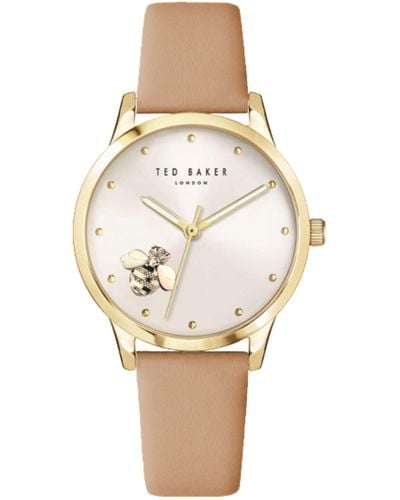 Ted Baker Fitzrovia Iconic Ladies Tan Leather Strap Watch - White