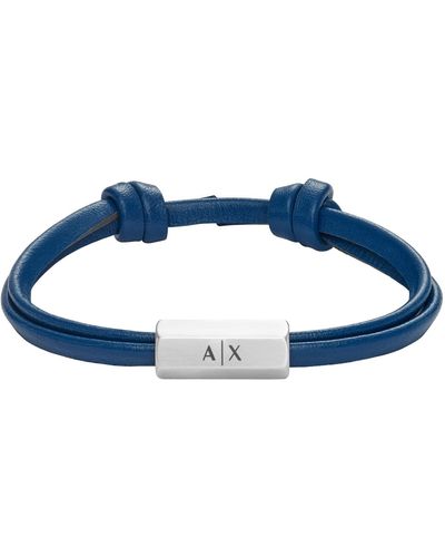 Armani Exchange | Blue Lether Id Brcelet