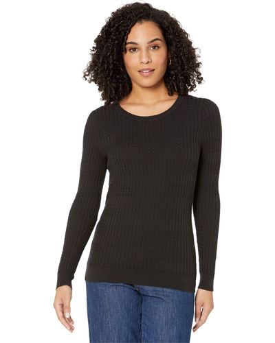 Tommy Hilfiger Cable Crew Neck Sweater - Black