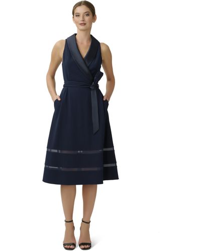 Adrianna Papell Knit Crepe Midi Dress - Blue