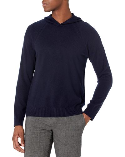 Vince Wool Cashmere Pullover Hoodie - Blue