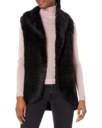 Guess Sleeveless Raffaella Faux Fur Vest - Black