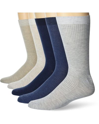 Perry Ellis Portfolio Crew Socks With Reinforced Heel And Toe - Blue