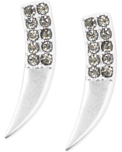 Lucky Brand Pave Tusk Earrings,silver,one Size - White
