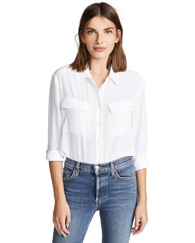 Equipment Slim Signature Blouse - White