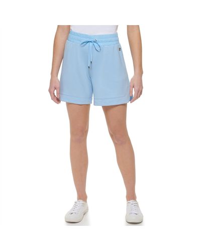Calvin Klein Sportwears Sportswear Shorts Is A Washed French Terry Comfortable Elastic Waist Casual Lightweight - Blue