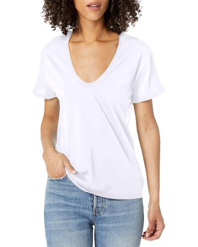 AG Jeans Womens Henson Short Sleeve T-shirt T Shirt - White