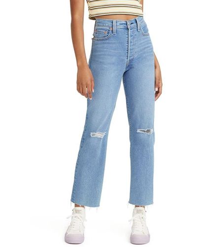 Levi's Ribcage Straight Ankle Jeans - Blue