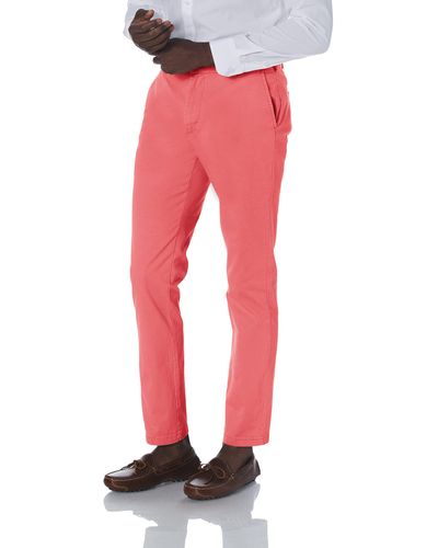Izod Stretch Flat Front Fit Chino Pant - Red