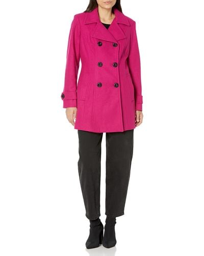 Anne Klein Pea Coat - Pink