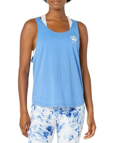 Juicy Couture Womens Active Hi-low Graphic Tank Cami Shirt - Blue