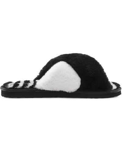 Volcom Lived In Lounge Faux Fur Slide Sandal Slipper - Black