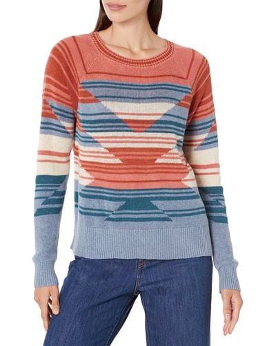 Pendleton Raglan Cotton Graphic Sweater - Blue