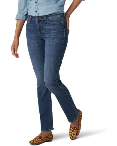 Lee Jeans Regular Fit Straight Jeans Donna - Blu