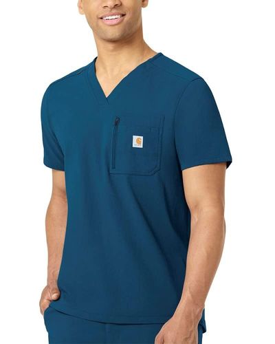 Carhartt Medical Modern Fit Tuck-in Scrub Top - Blue