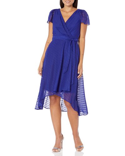 DKNY Faux Wrap Dress - Blue