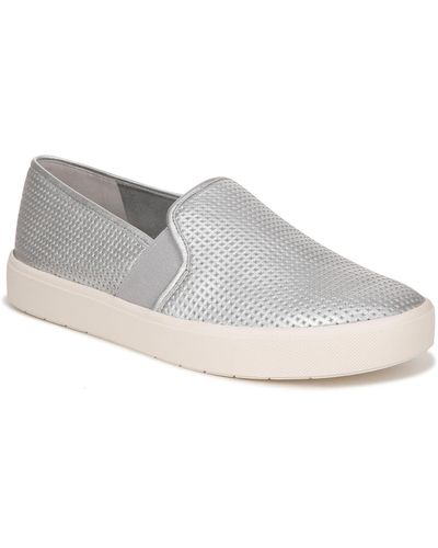 Vince S Blair Slip On Fashion Sneaker Silver Leather 8 M - Gray
