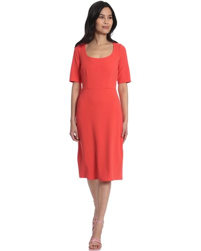 Maggy London Scoop Neck Dress - Red