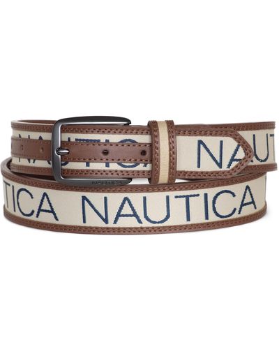 Nautica S Belt Leather And Ribbon - Black