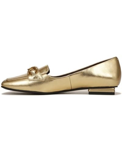 Franco Sarto S Tiari Slip On Square Toe Loafers Gold Metallic 5.5 M - Natural
