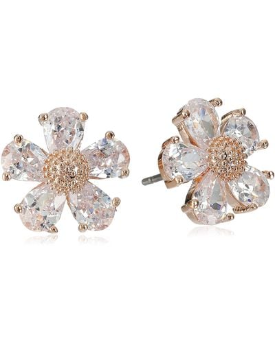 Betsey Johnson Crystal Flower Stud Earrings - Black