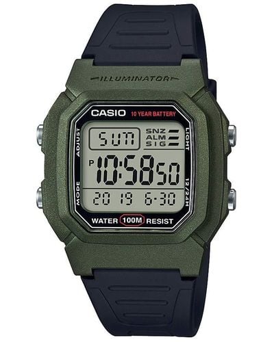 G-Shock W-800hm-3avcf Classic Digital Display Quartz Black Watch - Green