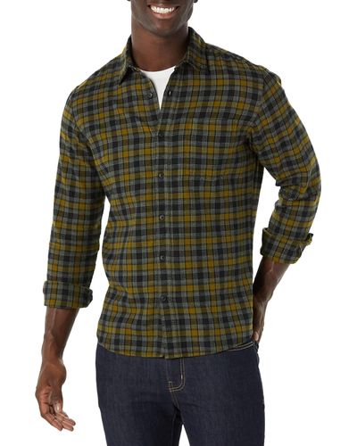 Amazon Essentials Slim-fit Long-sleeve Flannel Shirt - Green