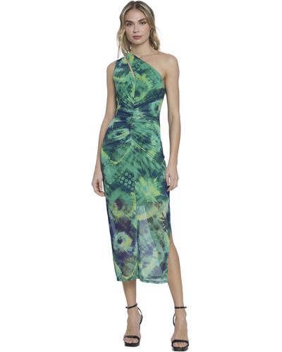Donna Morgan S One-shoulder Keyhole Midi For | Formal & Cocktail Dresses - Green