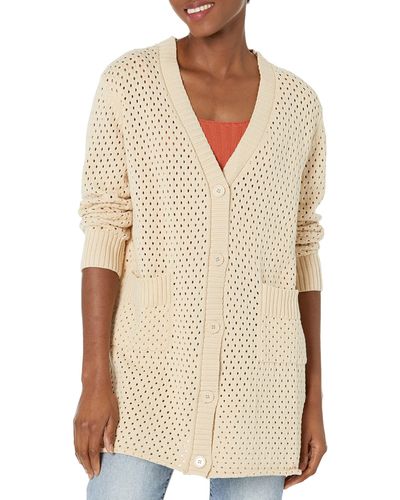 Kendall + Kylie Kendall + Kylie Mesh Stitch Open Cardigan - Natural