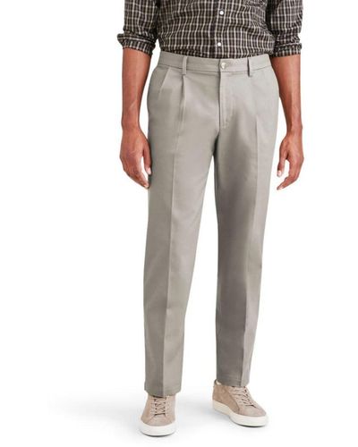Dockers Classic Fit Signature Iron Free Khaki With Stain Defender Pants-pleated - Natural