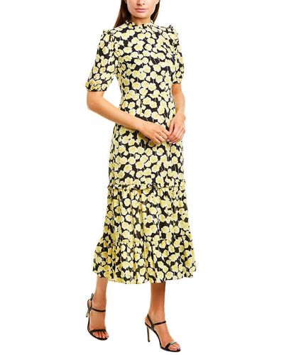 Donna Morgan Georgette Floral Tiered Dress - Yellow