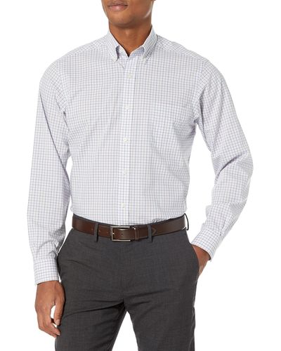 Buttoned Down Classic-fit Supima Cotton Non-iron Stripe Dress Shirt - White
